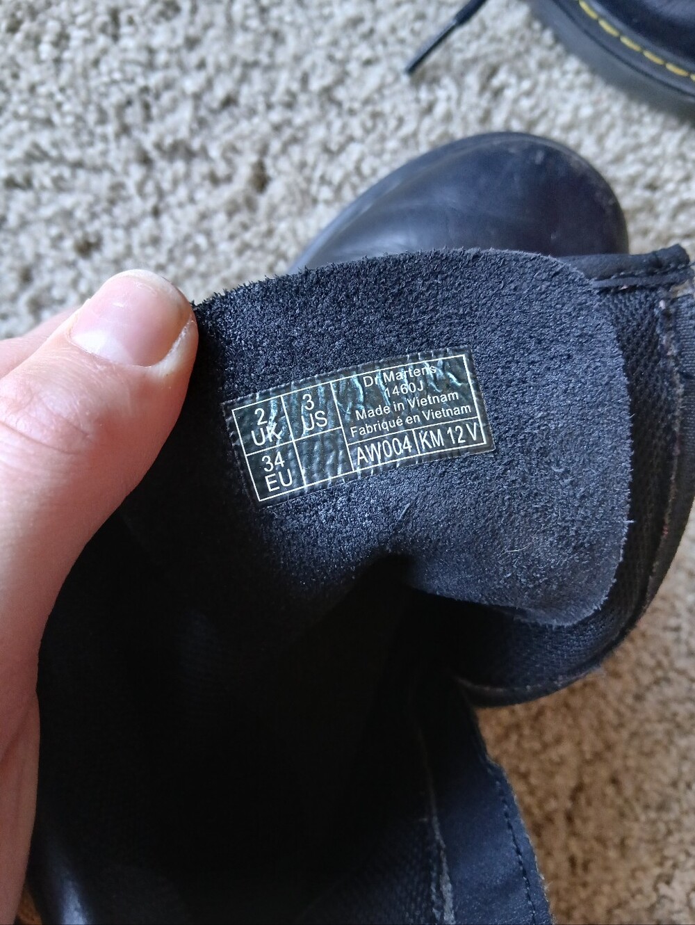 Dr. Martens Black Leather Lace-Up Combat Boots with Side Zip - Picture 10 of 10